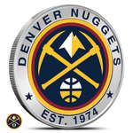 1 oz Colorized Silver NBA Denver Nuggets Rounds (BU)