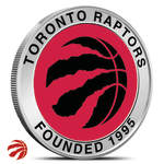 1 oz Colorized Silver NBA Toronto Raptors Rounds (BU)
