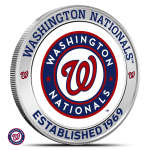 1 oz Colorized Silver MLB Washington Nationals Rounds (BU)