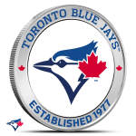 1 oz Colorized Silver MLB Toronto Blue Jays Rounds (BU)