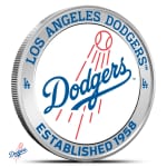 1 oz Colorized Silver MLB Los Angeles Dodgers Rounds (BU)