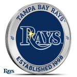 1 oz Colorized Silver MLB Tampa Bay Rays Rounds (BU)