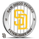 1 oz Colorized Silver MLB San Diego Padres Rounds (BU)