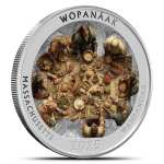 2025 1 oz Colorized Silver Native America the Beautiful Massachusetts Coins (Box + CoA)