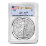2026 1 oz Silver American Eagle Coins PCGS MS70 FS