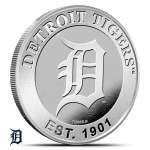 1 oz Silver MLB Detroit Tigers Rounds (BU)