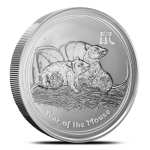 2008 5 oz Silver Australian Lunar Mouse Coins