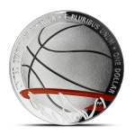 2020-P $1 Colorized Proof Silver Basketball HOF Coins