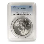 1925 Peace Dollar Silver Coin PCGS MS64