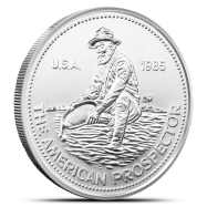 1 oz Silver 1985 Prospector Round Eagle Reverse | Engelhard