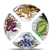 2025 Tuvalu Lunar Snake Quadrant 1 oz Silver 4-Coin Set with Box &amp; CoA