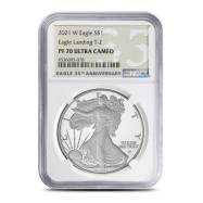2021-W Proof American Eagle 35th Anniversary 1 oz Silver Coin NGC PF70 UCAM Type 2