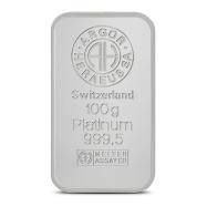 100 Gram Platinum Argor Heraeus Bar New with Assay