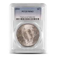 1925 Peace Dollar Silver Coin PCGS MS63
