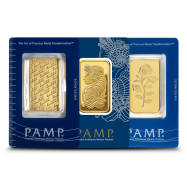 1 oz PAMP Suisse Gold Bar (Varied Design w Assay)