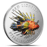 2023 Colorized Proof Pitcairn Islands Red Lionfish 1 oz Silver Coin with Box &amp; CoA