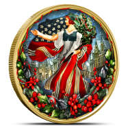 2024 1 oz Colorized Christmas American Silver Eagle Coin (Capsule + Sleeve)