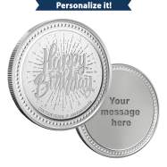 1 oz Silver Engravable Birthday Round New with Gift Box
