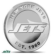 1 oz Silver NFL New York Jets Round BU
