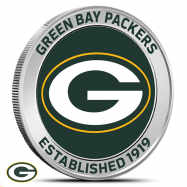 1 oz Silver Colorized NFL Green Bay Packers Round BU