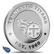 1 oz Silver NFL Tennessee Titans Round BU