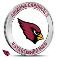 1 oz Silver Colorized NFL Arizona Cardinals Round BU