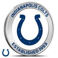 1 oz Silver Colorized NFL Indianapolis Colts Round BU