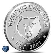 1 oz Silver NBA Memphis Grizzlies Round BU