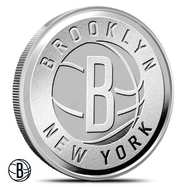 1 oz Silver NBA Brooklyn Nets Round BU