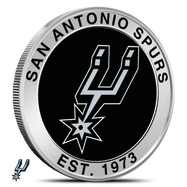 1 oz Silver Colorized NBA San Antonio Spurs Round BU
