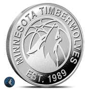 1 oz Silver NBA Minnesota Timberwolves Round BU
