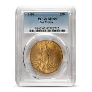 1908 $20 Saint Gaudens Gold Double Eagle Coin PCGS MS65