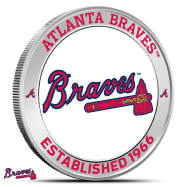 1 oz Silver Colorized MLB Atlanta Braves Round BU
