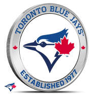 1 oz Silver Colorized MLB Toronto Blue Jays Round BU