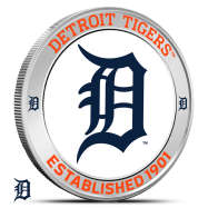 1 oz Silver Colorized MLB Detroit Tigers Round BU