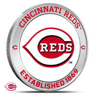 1 oz Silver Colorized MLB Cincinnati Reds Round BU