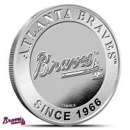 1 oz Silver MLB Atlanta Braves Round BU
