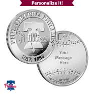 1 oz Silver Engravable MLB Philadelphia Phillies Round New with Gift Box