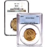 Pre-33 $10 Liberty Eagle Gold Coin MS63, PCGS or NGC