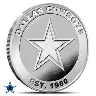 1 oz Silver NFL Dallas Cowboys Round BU