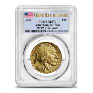 2026 1 oz American Gold Buffalo Coin PCGS MS70 FDOI