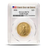 2026 1/2 oz American Gold Eagle Coin PCGS MS70 FDOI