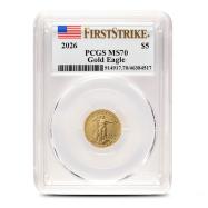 2026 1/10 oz American Gold Eagle Coin PCGS MS70 FS