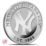 1 oz Silver MLB New York Yankees Round BU