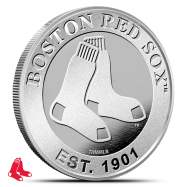 1 oz Silver MLB Boston Red Sox Round BU