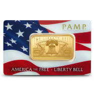 1 oz PAMP Suisse America The Free Liberty Bell Gold Bar (New w Assay)