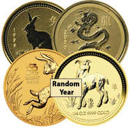 1/4 oz Australian Lunar Gold Coin (Random Year, Varied Design, In Capsule)