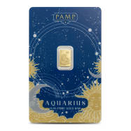 1/2 Gram PAMP Suisse Zodiac Aquarius Gold Bar (New wAssay)