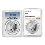Peace Dollar Silver Coin MS69 2023+, Varied Label, PCGS or NGC