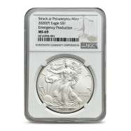 2020 (P) American Eagle 1 oz Silver Coin NGC MS69 Emergency Production